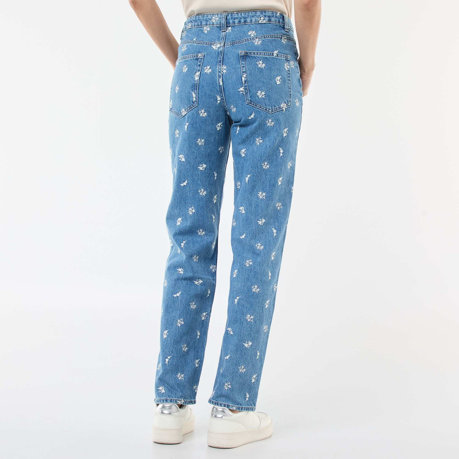 Jean regular brodé BLEU