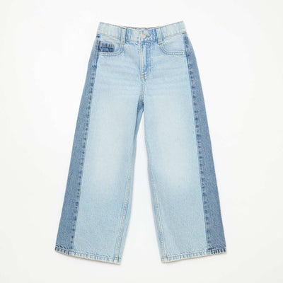 Pantalon wide leg fit / coupe large à 2 teintes BLEU