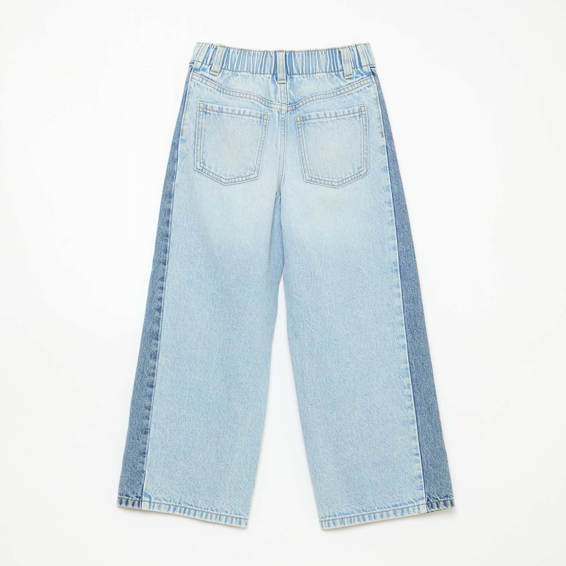Pantalon wide leg fit / coupe large à 2 teintes BLEU