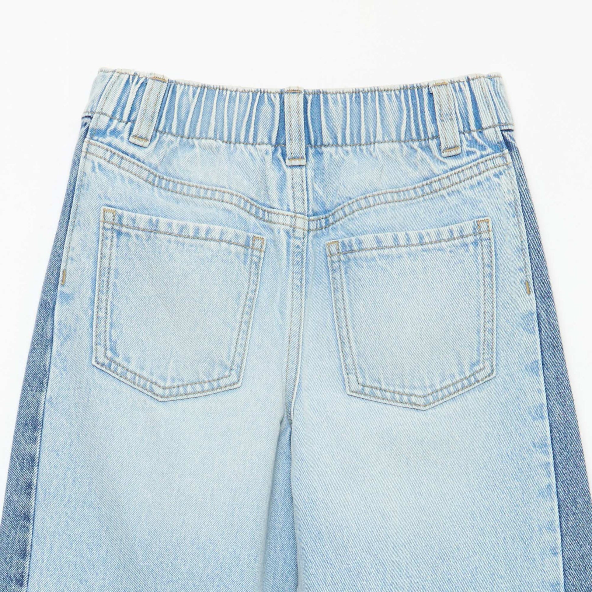 Pantalon wide leg fit / coupe large à 2 teintes BLEU