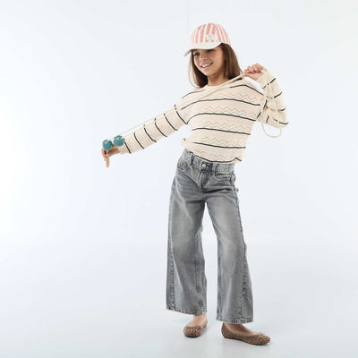 Pantalon wide leg fit / coupe large à 2 teintes GRIS