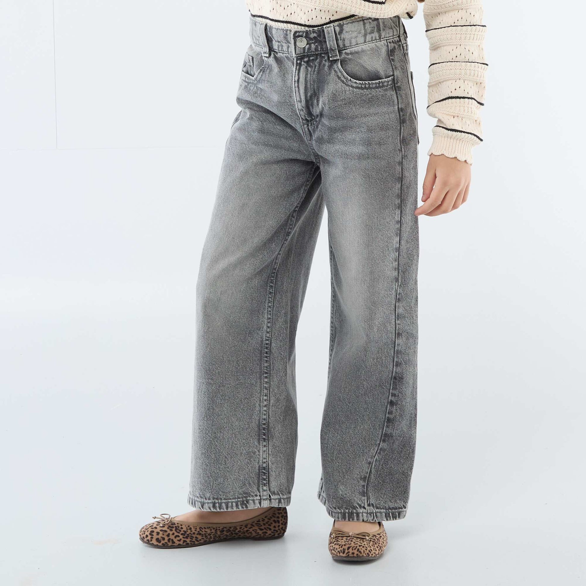 Pantalon wide leg fit / coupe large à 2 teintes GRIS