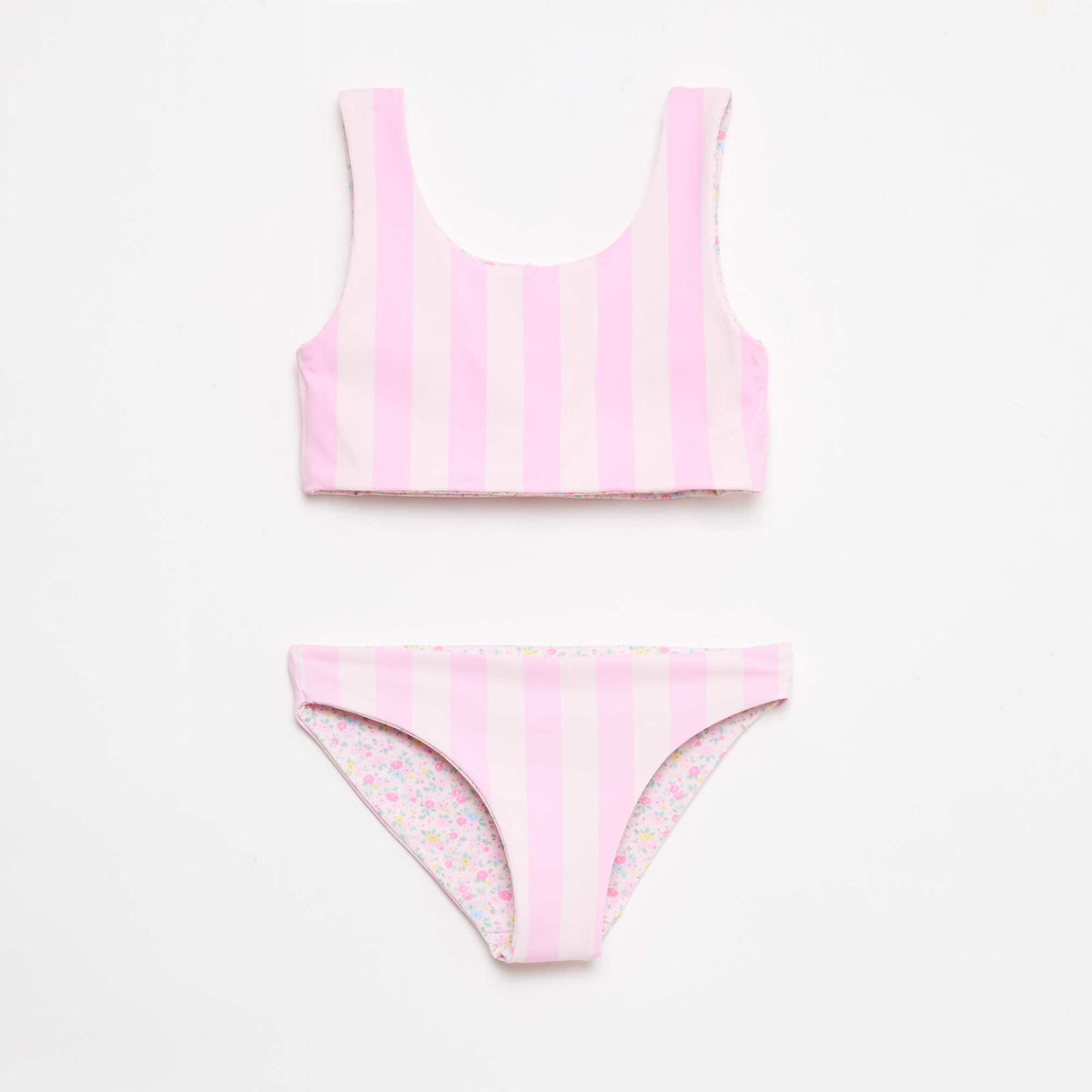 Maillot de bain imprimé réversible - 2 pièces ROSE