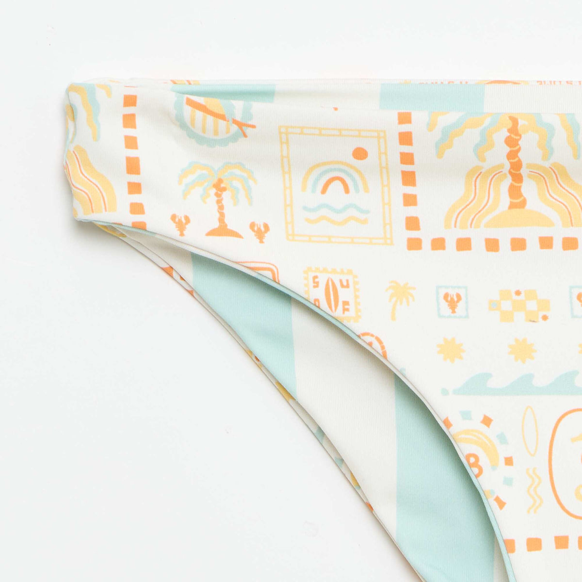 Maillot de bain imprimé réversible - 2 pièces BLANC