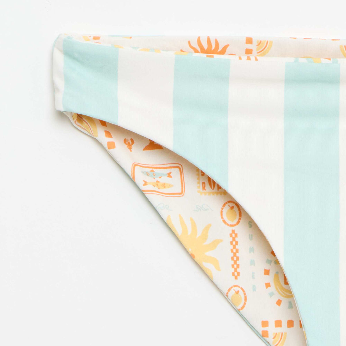 Maillot de bain imprimé réversible - 2 pièces BLANC
