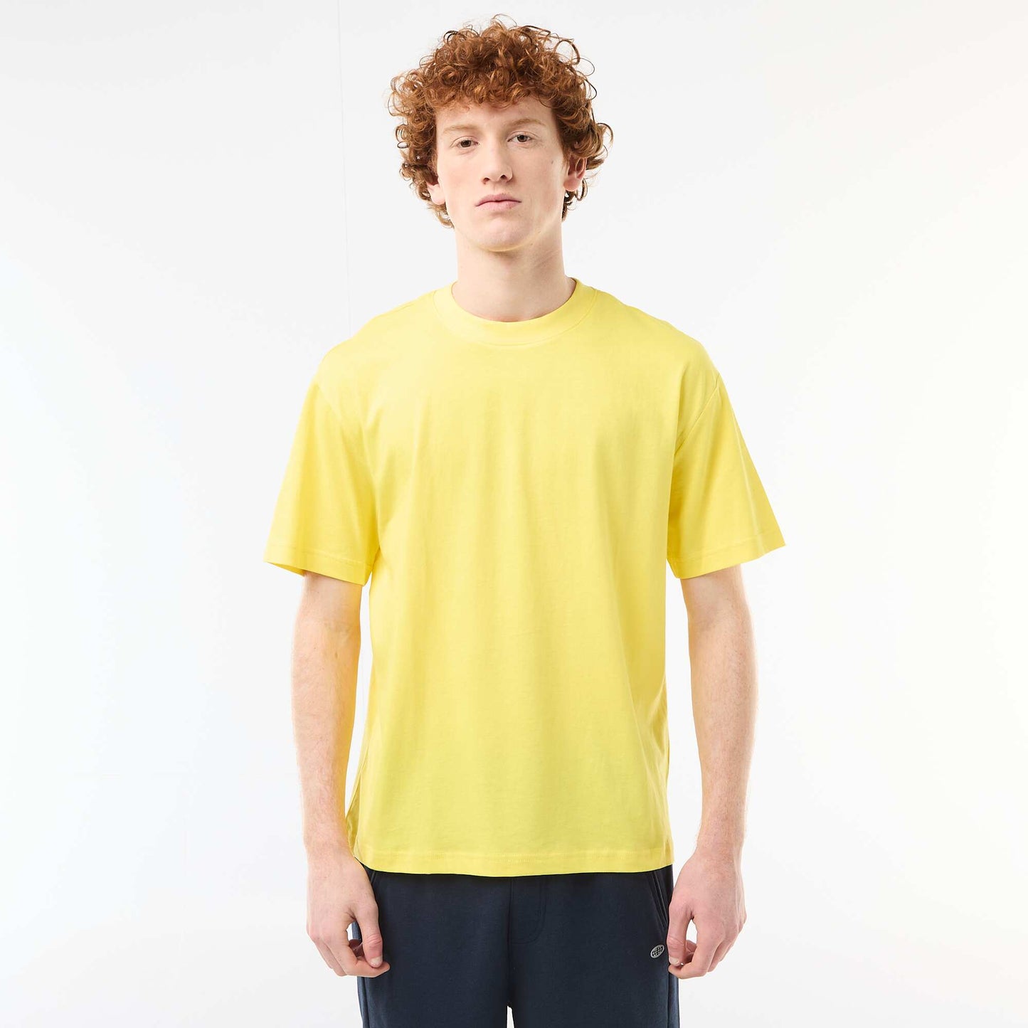 T-shirt uni manches courtes en coton JAUNE