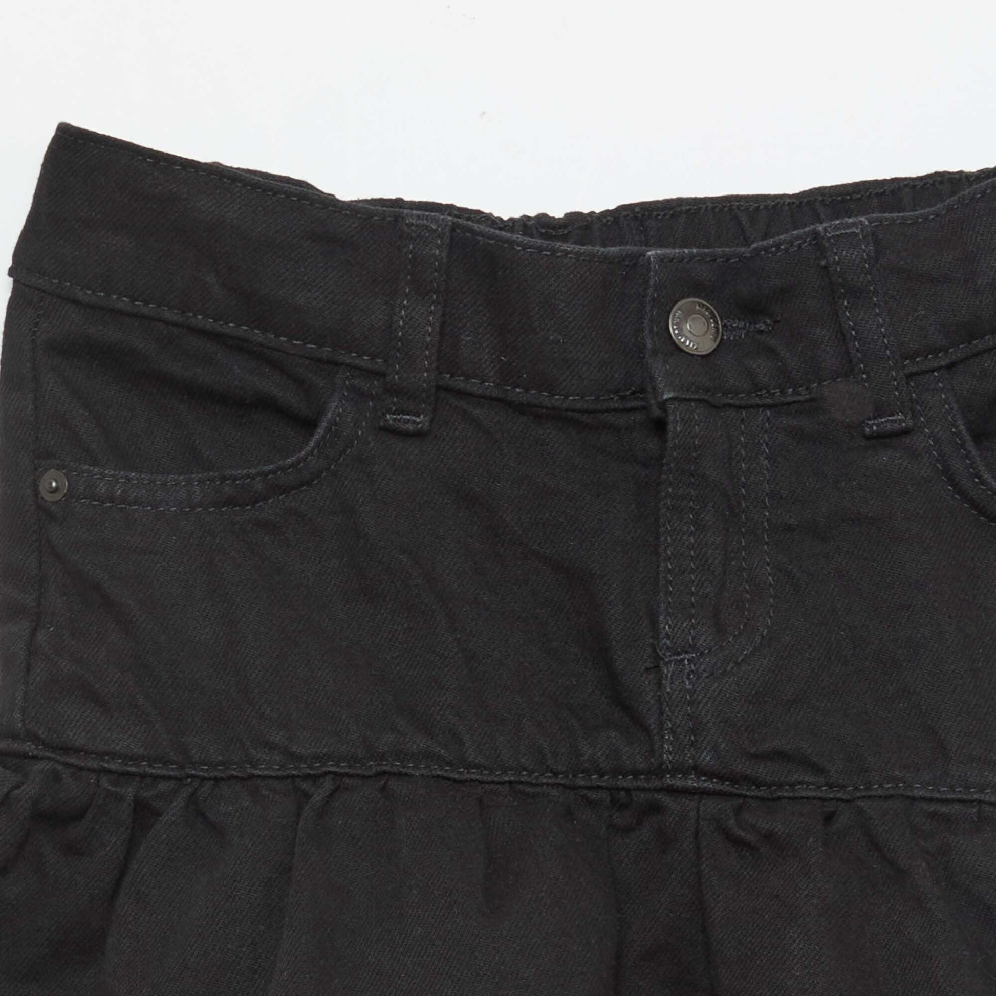 Jupe en denim avec volants NOIR