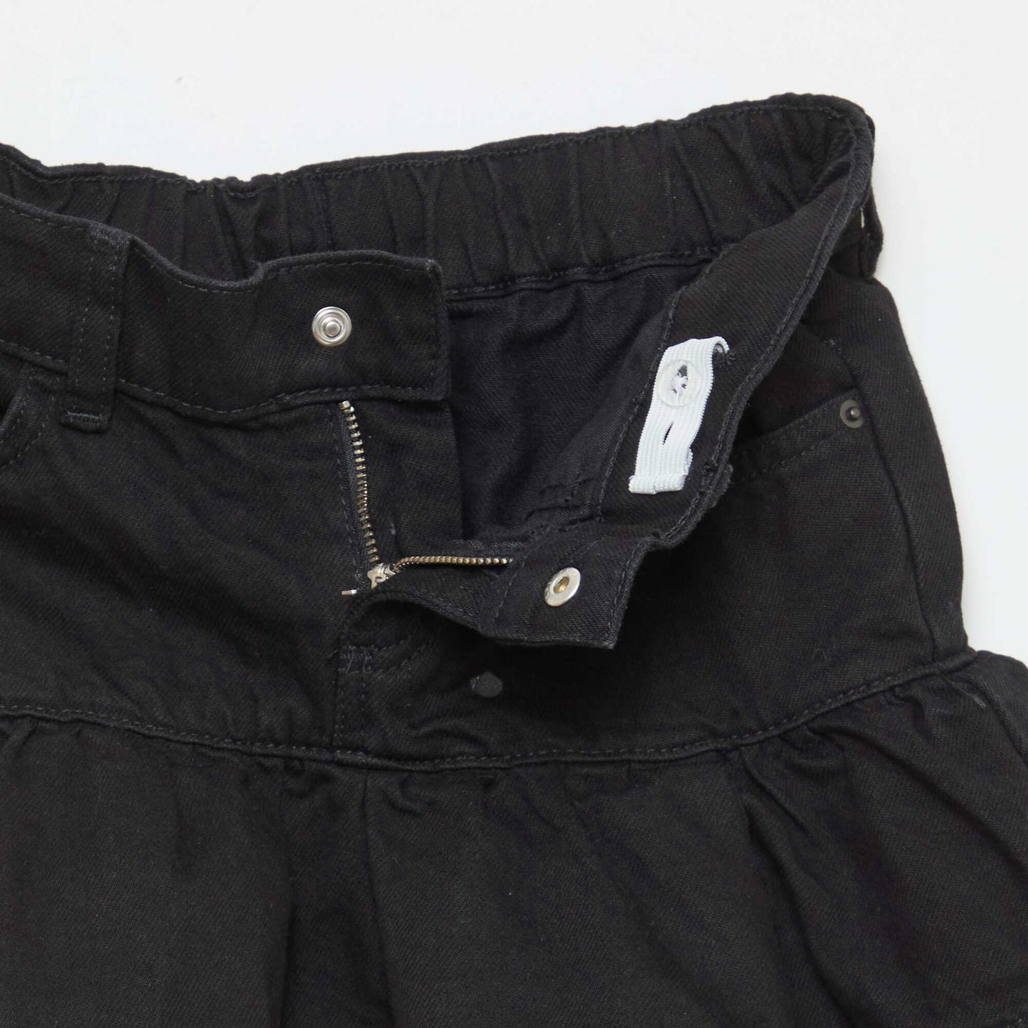 Jupe en denim avec volants NOIR