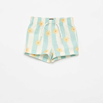 Short de bain à motifs BLEU
