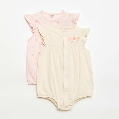 Lot 2 dors bien légers avec emmanchures volantées ROSE