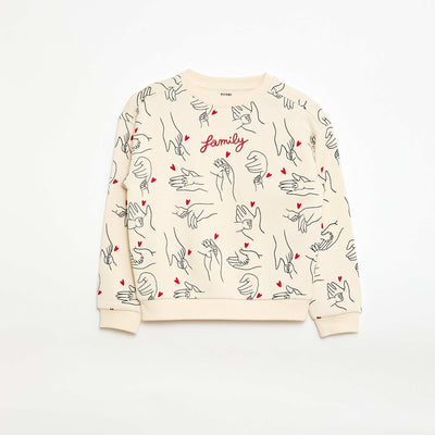 Sweat à col rond  'Agathe Sorlet x Kiabi' - Saint-Valentin BLANC