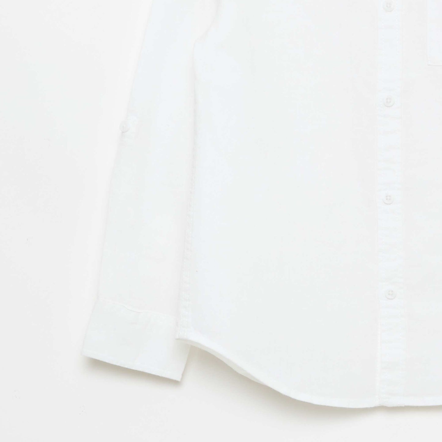 Chemise avec poche et manches retroussables BLANC