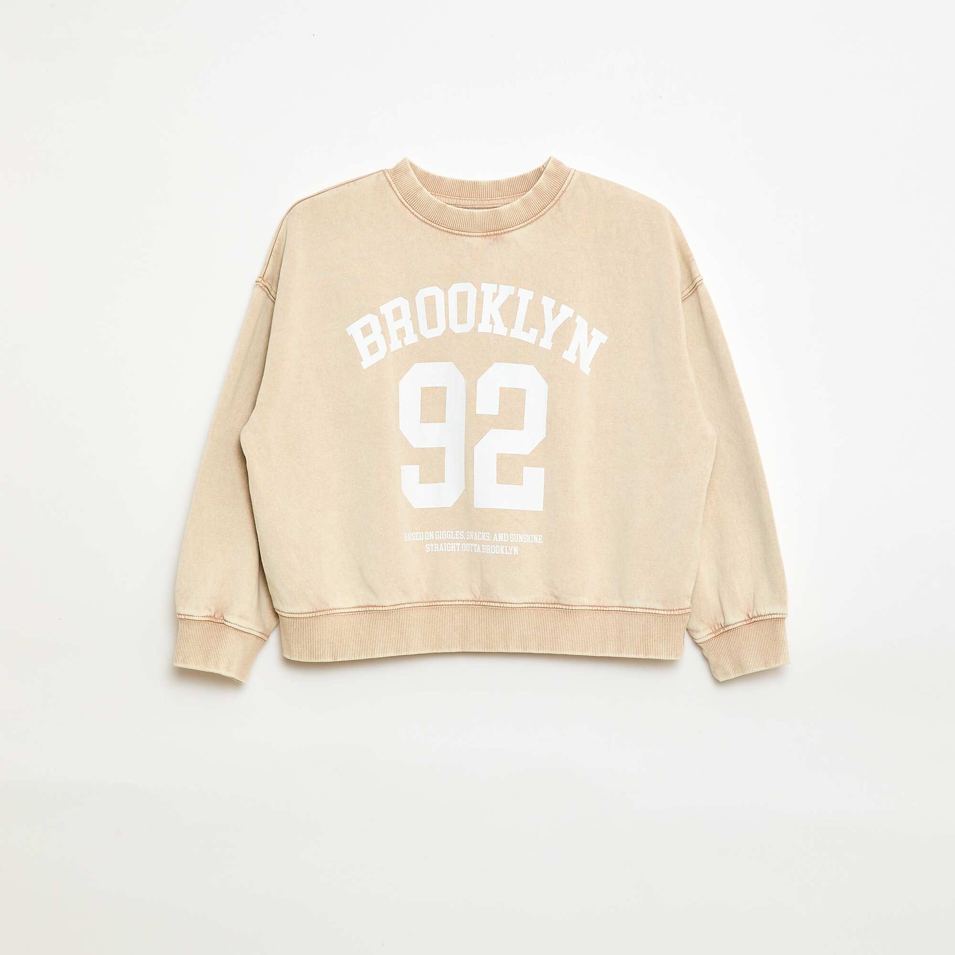 Sweat à col rond imprimé BEIGE