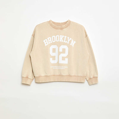 Sweat à col rond imprimé BEIGE
