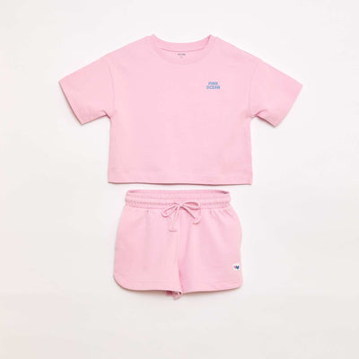 Ensemble T-shirt + Short - 2 pièces ROSE