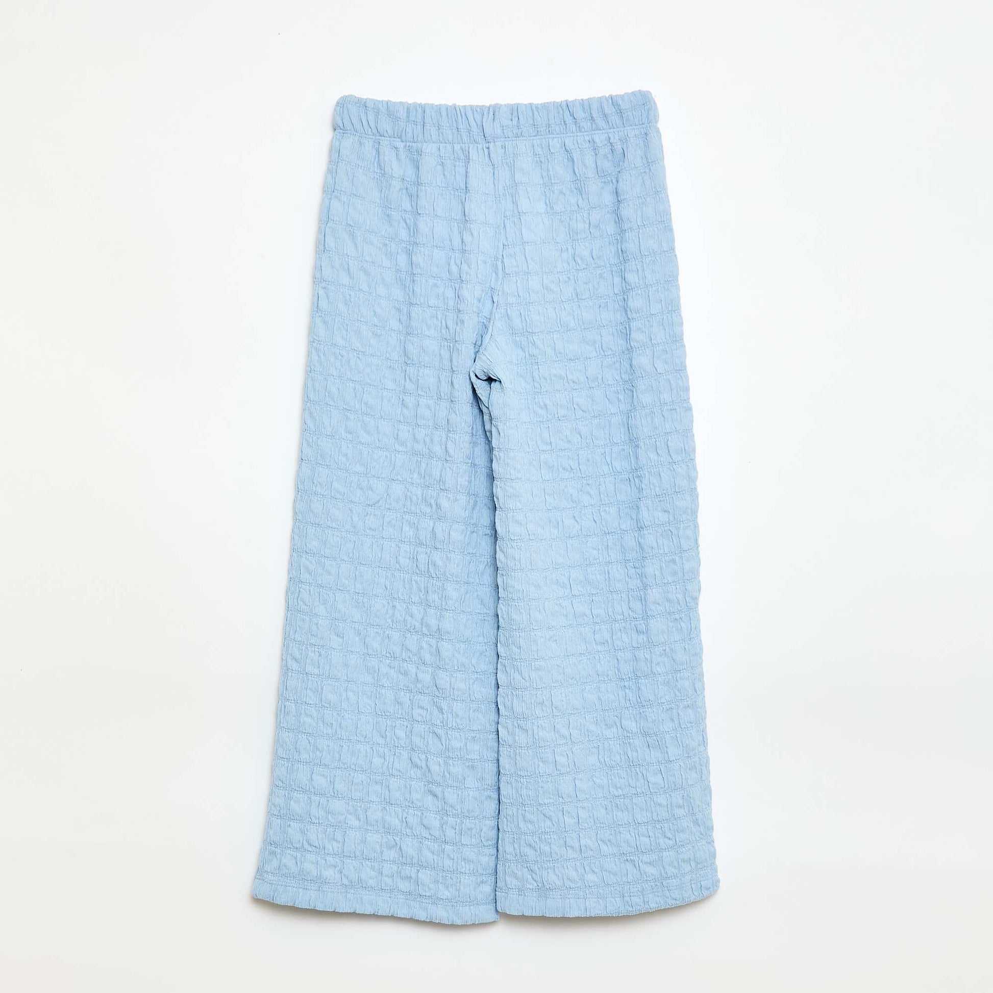 Pantalon large en maille stretch BLEU