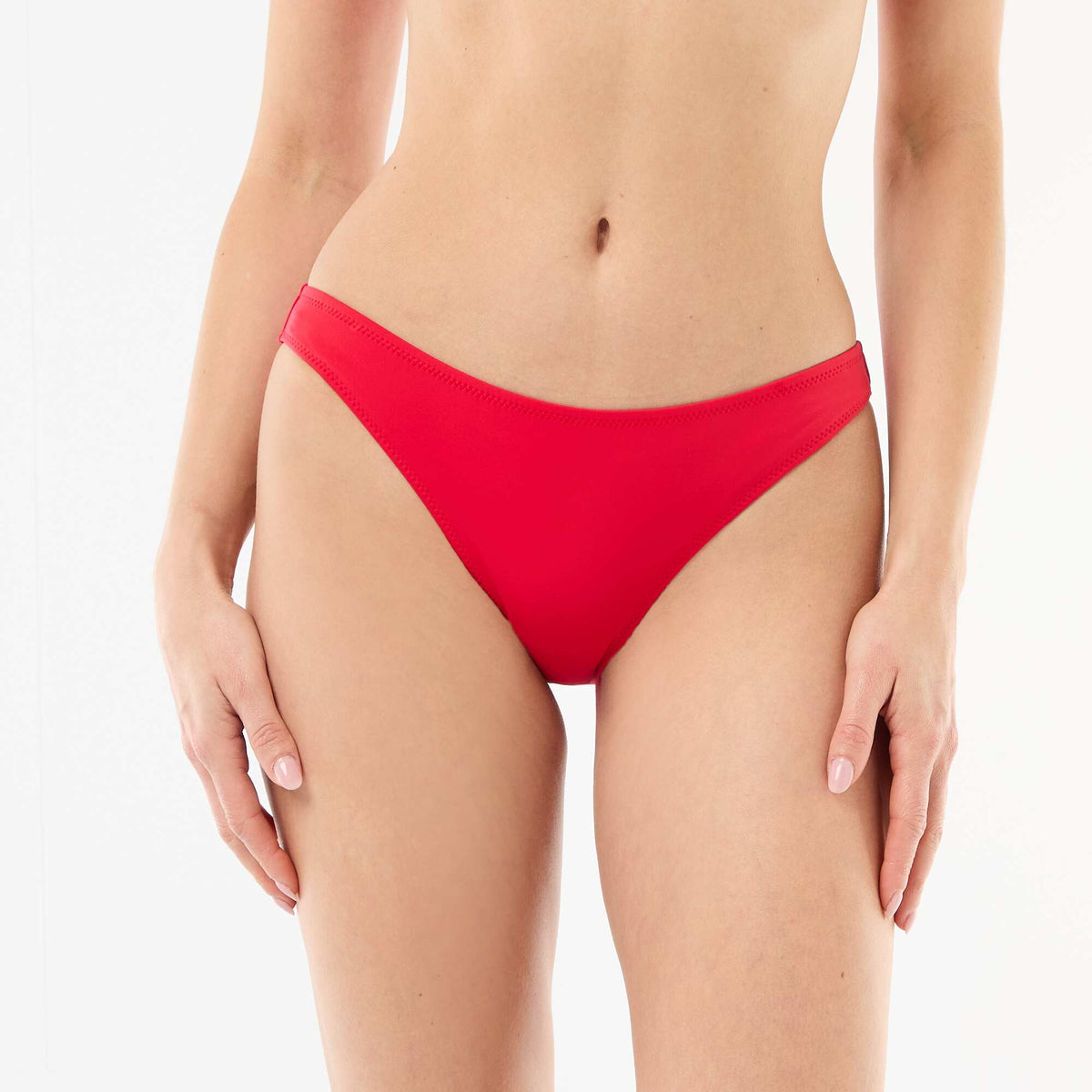 Culotte de bain en microfibre souple ROUGE