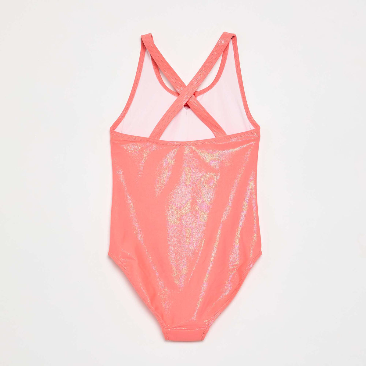 Maillot de bain 1 pièce avec matière brillante ORANGE