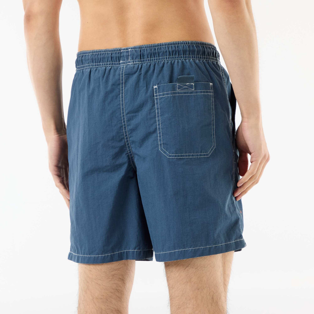 Short de bain uni avec poches BLEU