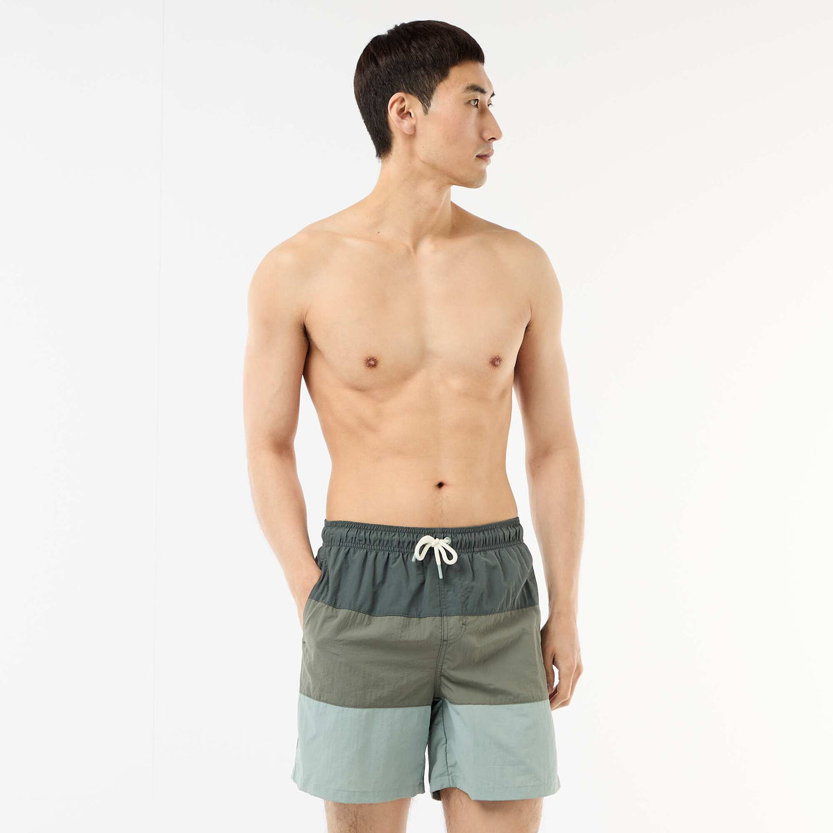 Short de bain avec poches KAKI