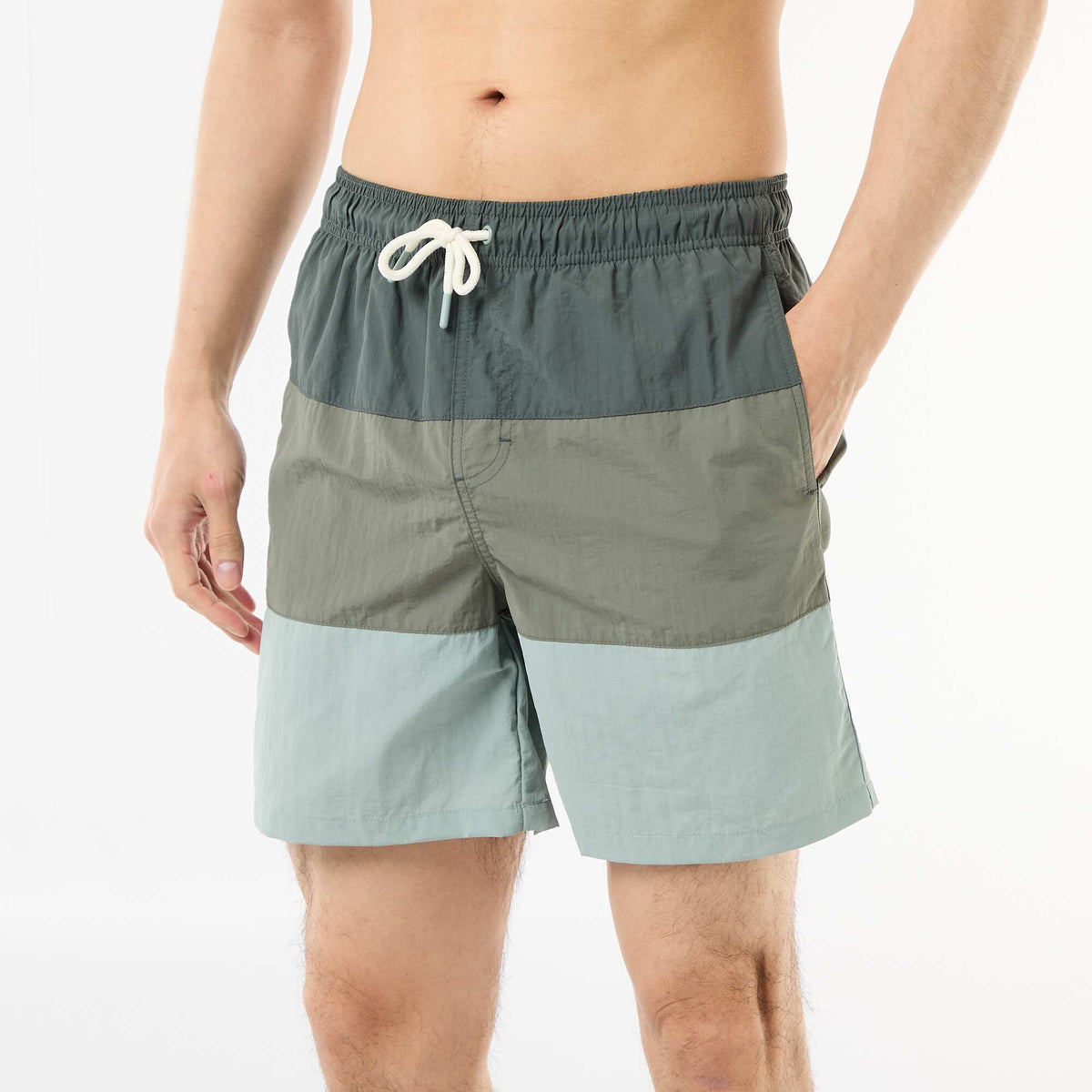 Short de bain avec poches KAKI