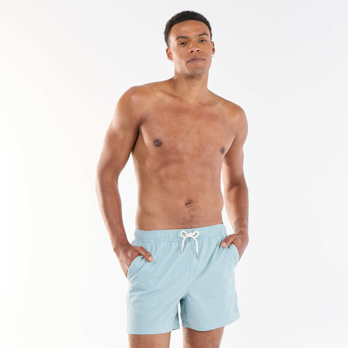 Bermuda de bain en seersucker BLEU
