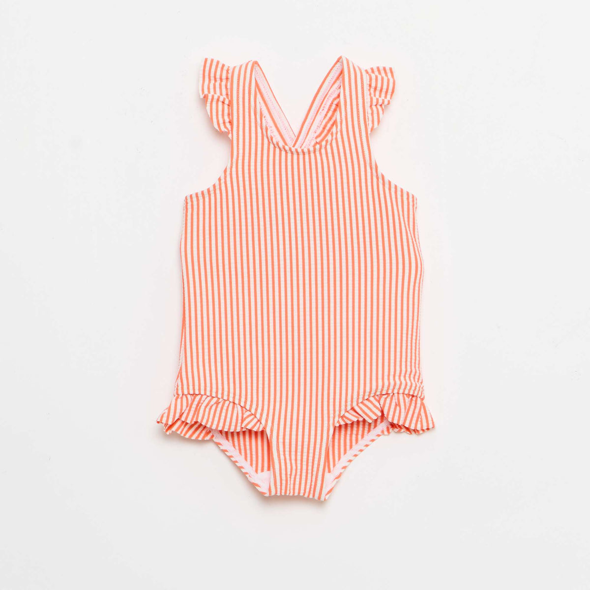 Maillot de bain 1 pièce avec volants ROUGE