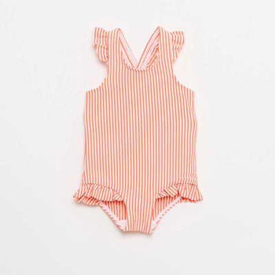 Maillot de bain 1 pièce avec volants ROUGE