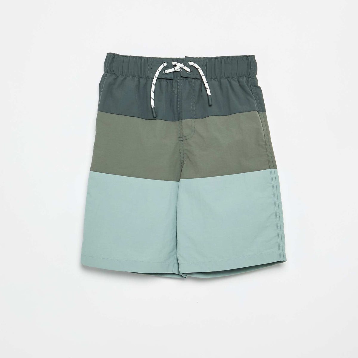 Bermuda de bain long à rayures KAKI