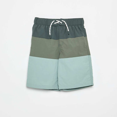 Bermuda de bain long à rayures KAKI