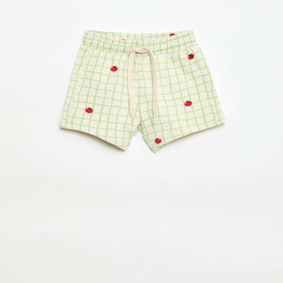 Short en molleton à motif BLANC