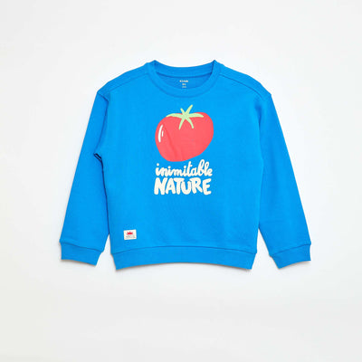 Sweat en French Terry à motif BLEU