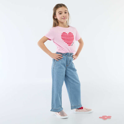 Pantalon fluide effet jean BLEU