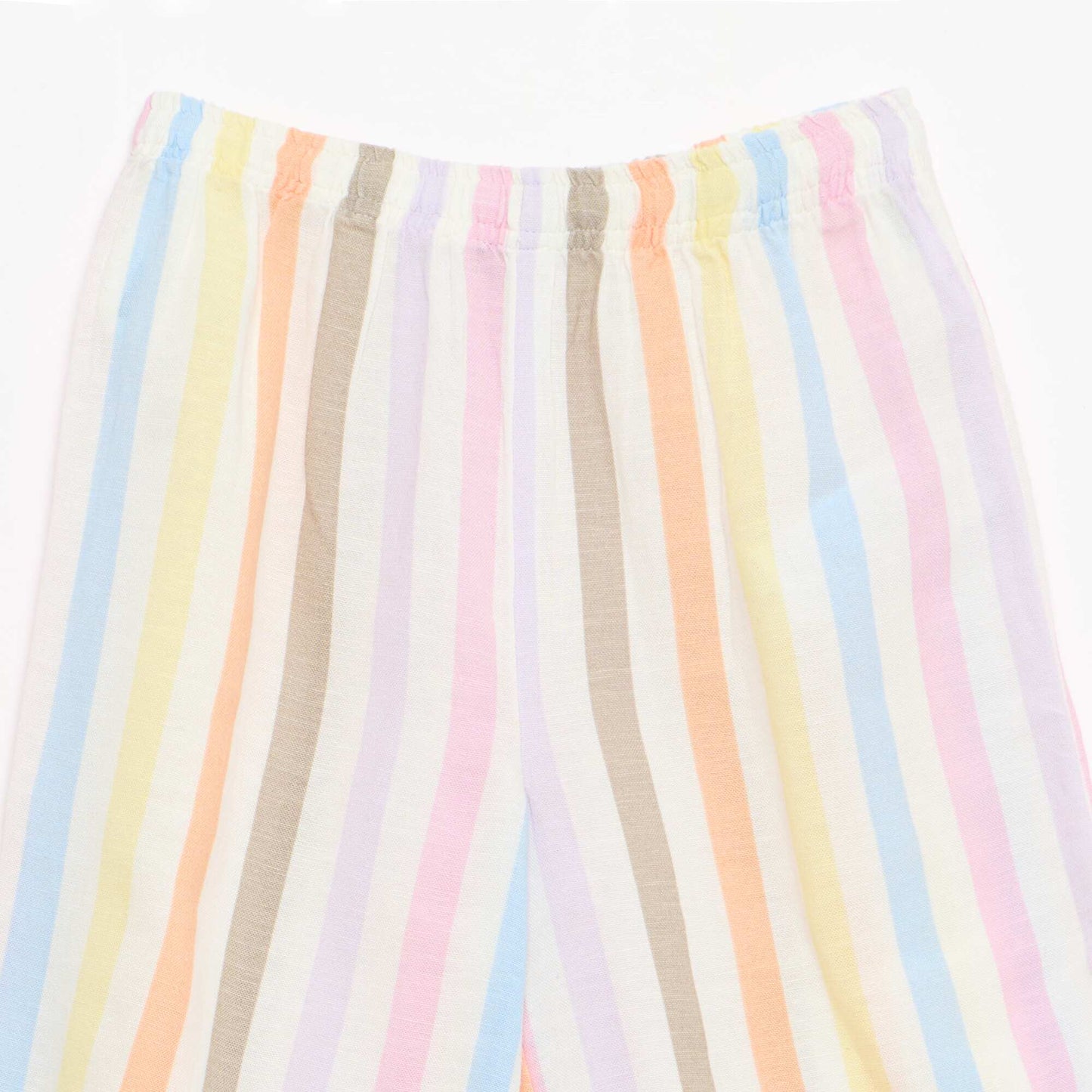 Pantalon droit en lin mélangé BLANC