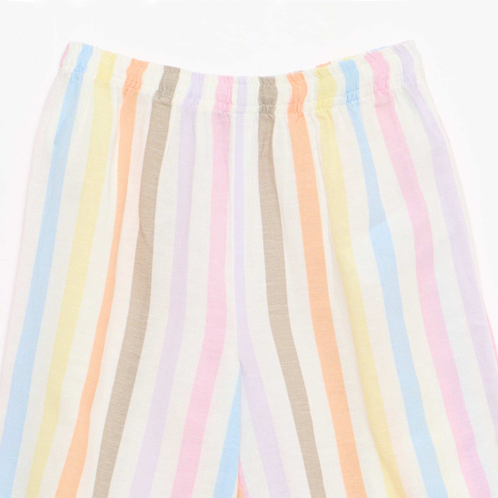 Pantalon droit en lin mélangé BLANC