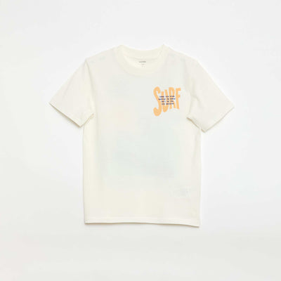T-shirt à manches courtes imprimé recto/verso BEIGE