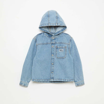 Veste en jean avec capuche BLEU