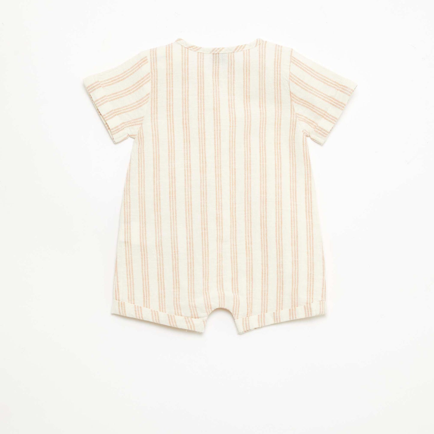 Combinaison courte en coton et lin mélangés BEIGE