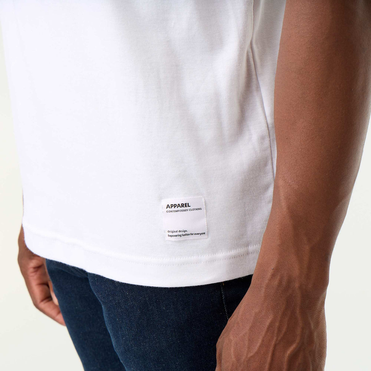 T-shirt homme en coton à col rond BLANC