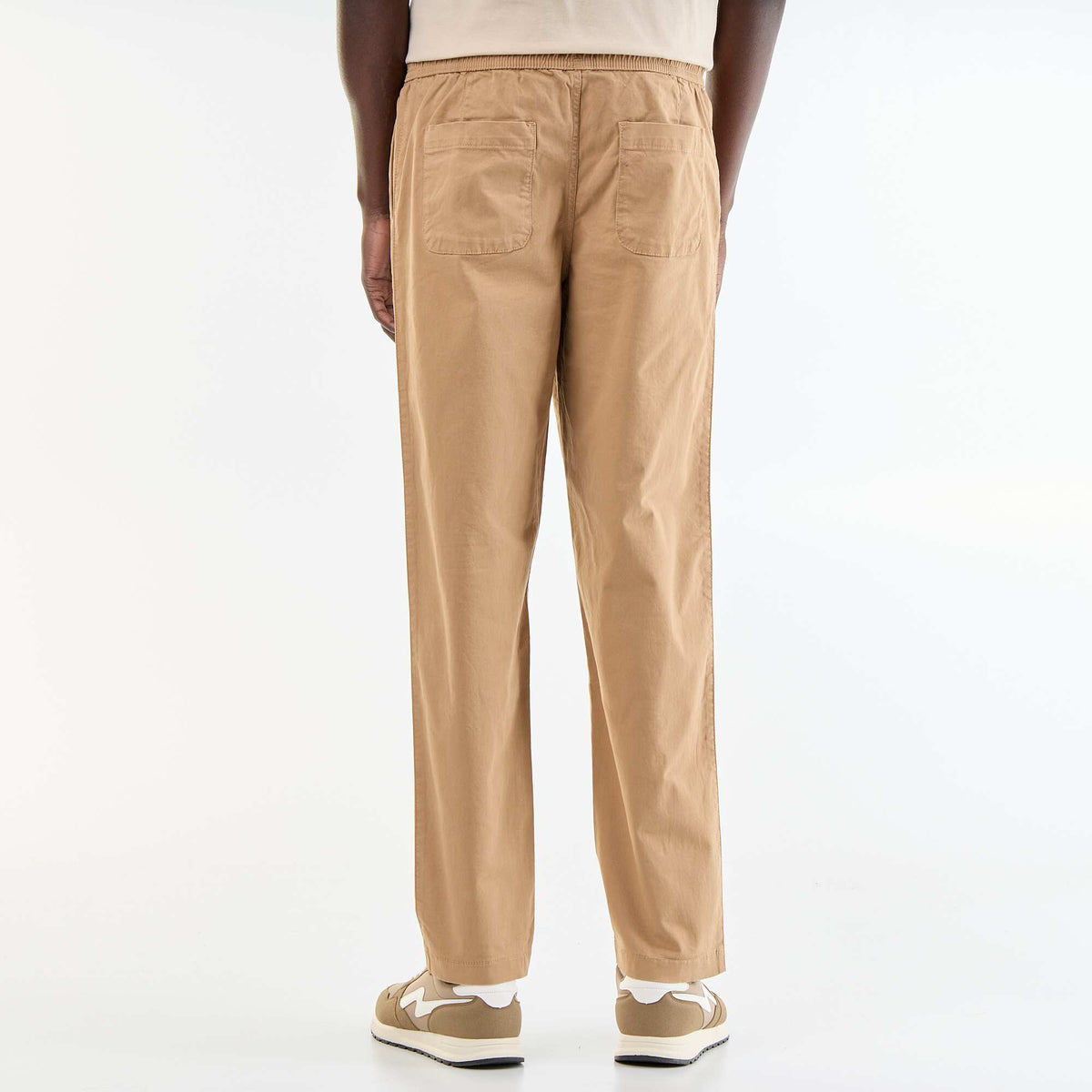 Pantalon matière effet peau de pêche BEIGE