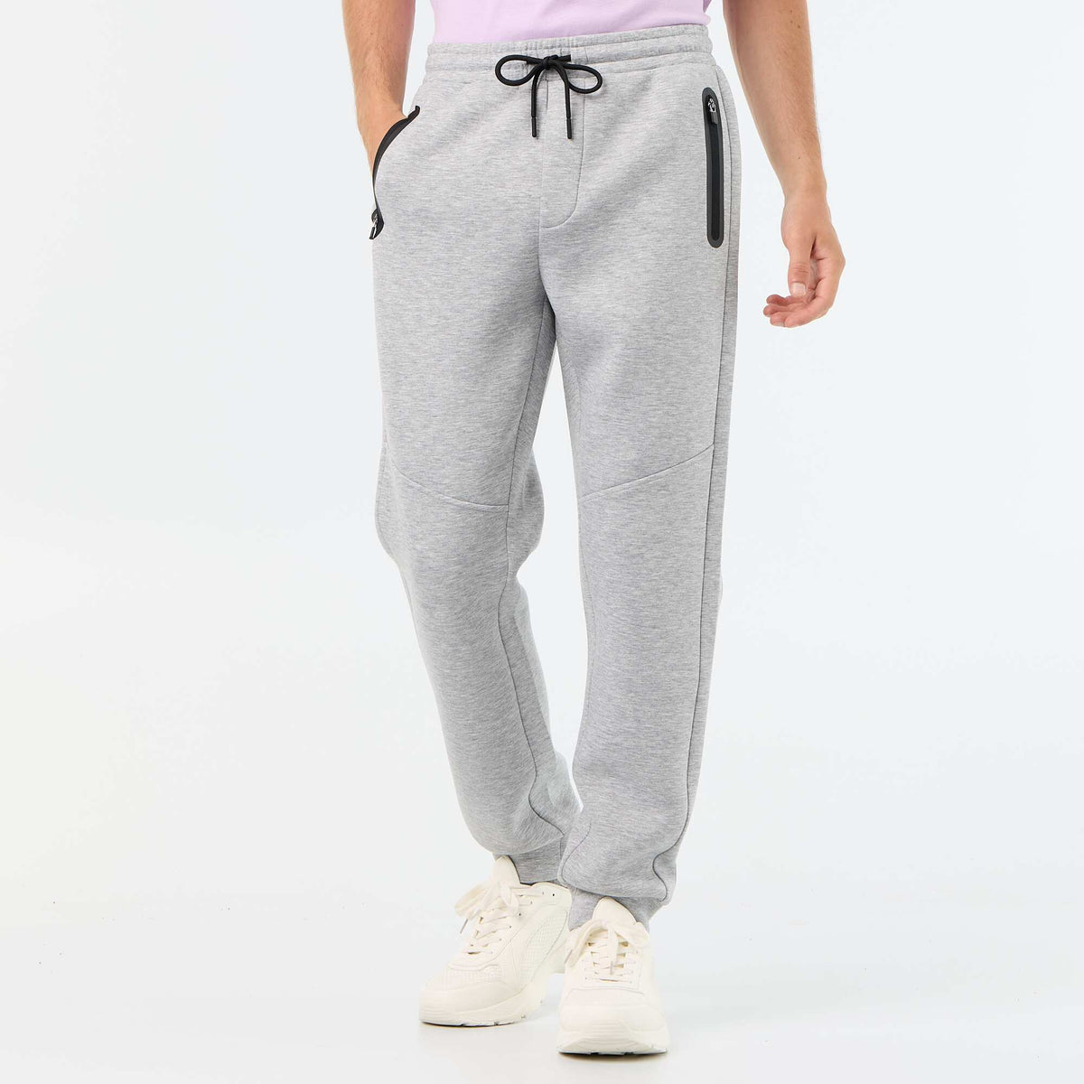 Pantalon jogging avec poches zippées GRIS
