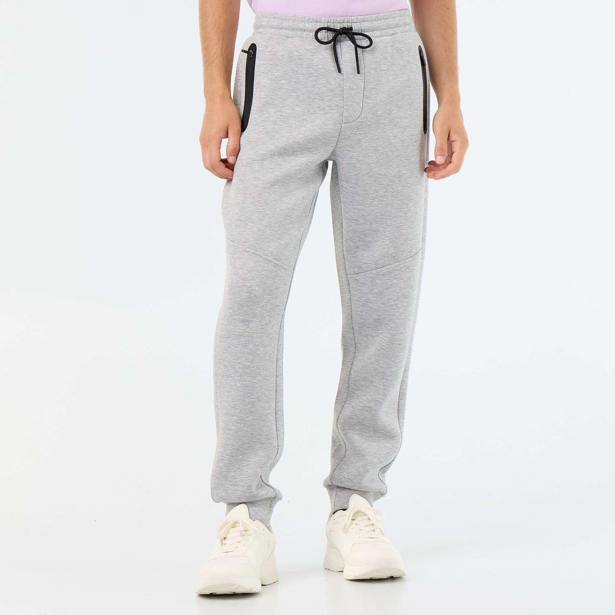 Pantalon jogging avec poches zippées GRIS
