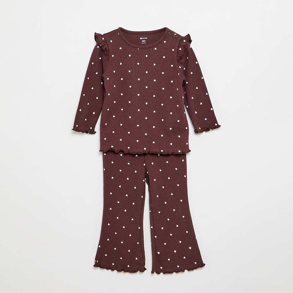 T-shirt en maille pointelle + pantalon - 2 pièces MARRON