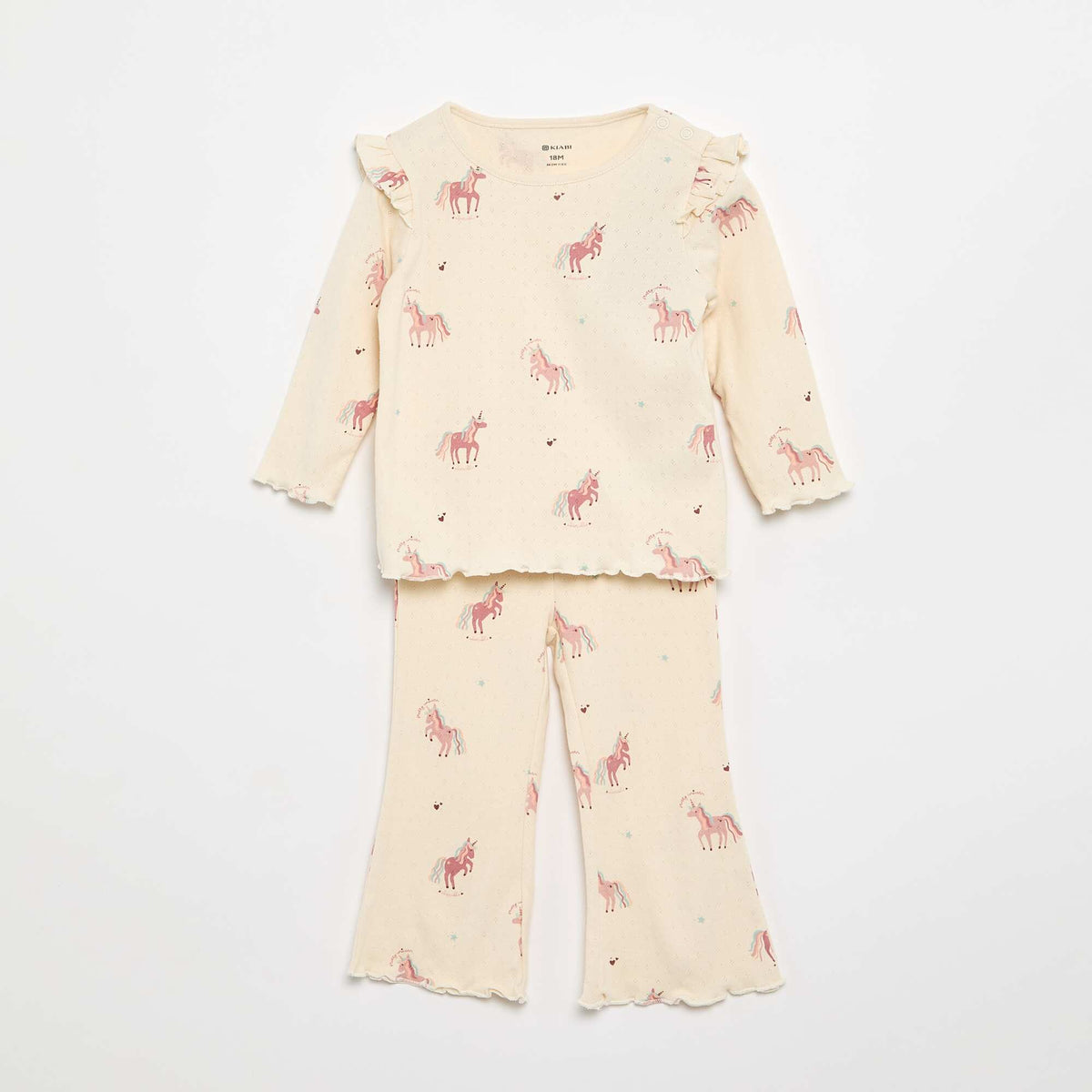 T-shirt en maille pointelle + pantalon - 2 pièces BEIGE