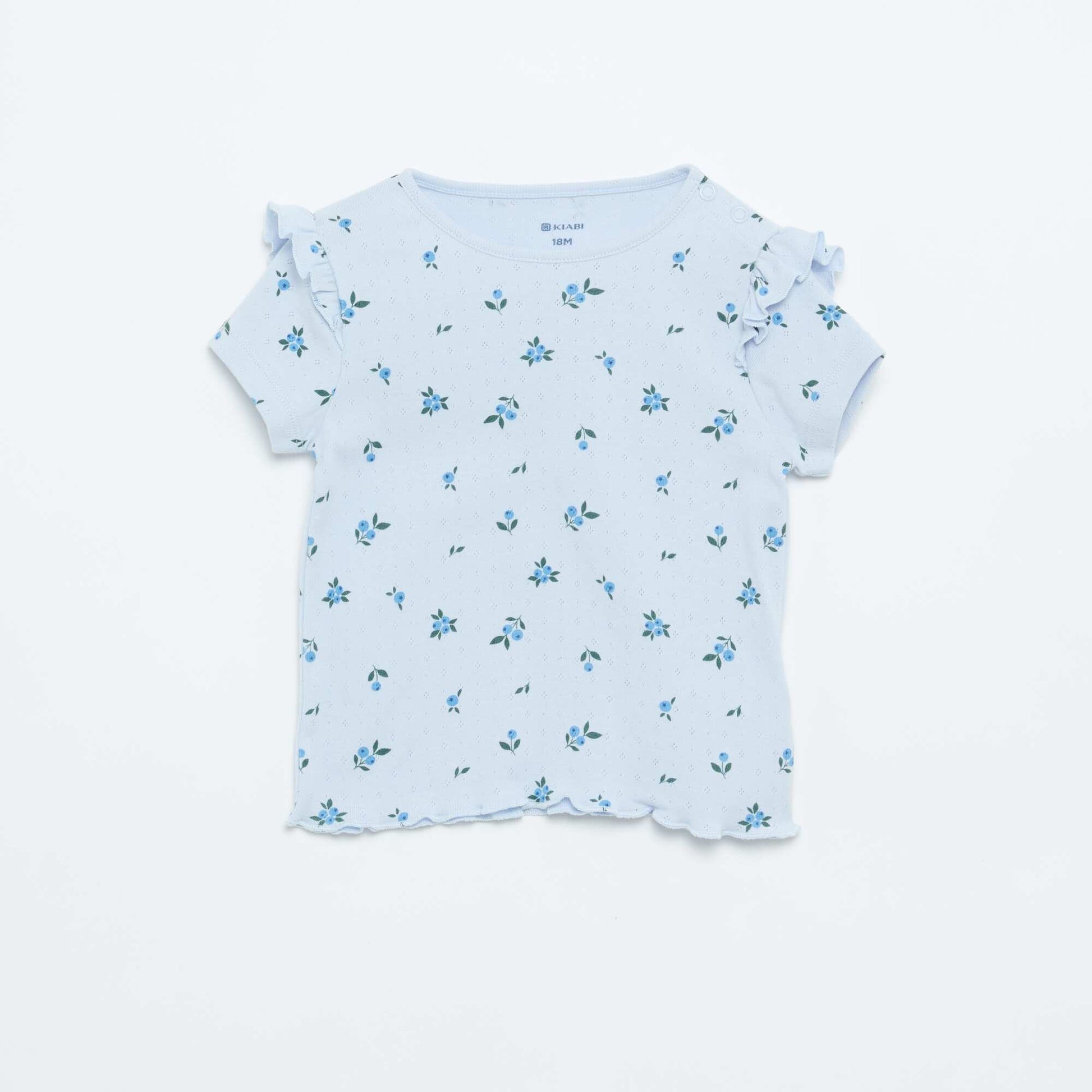 Ensemble pyjama court en maille pointelle - 2 pièces BLEU