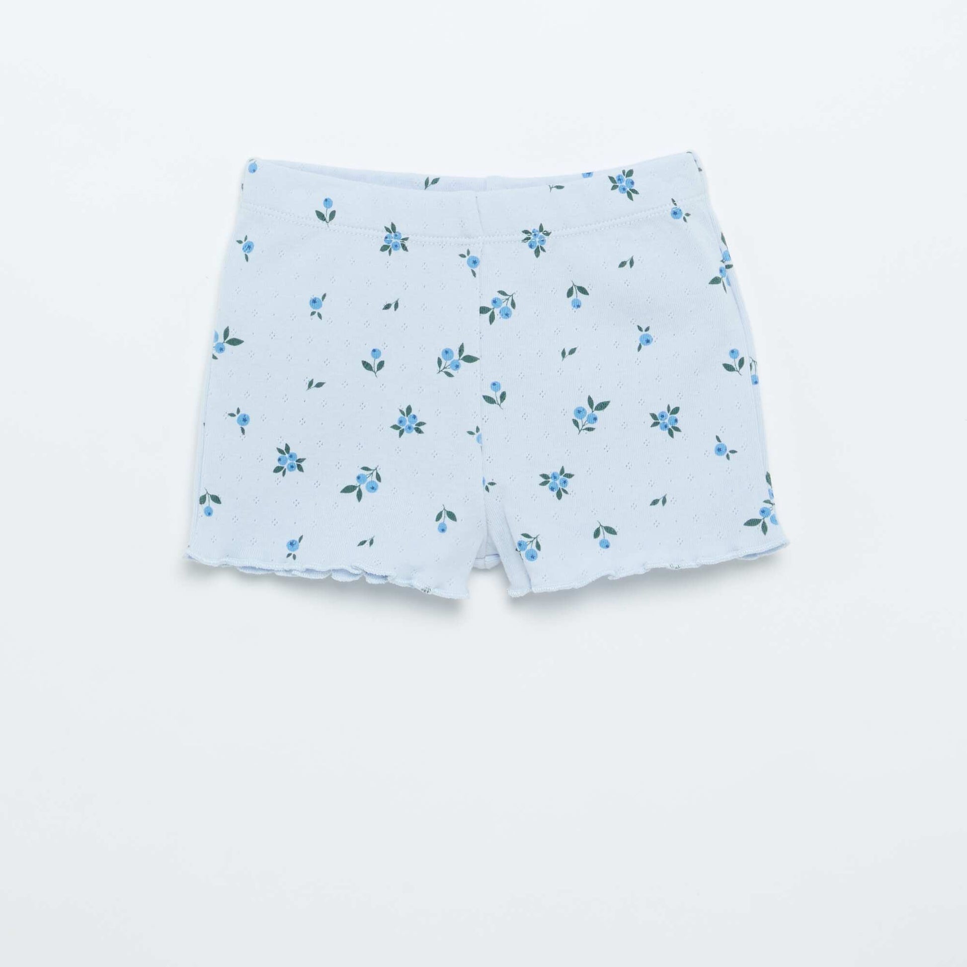 Ensemble pyjama court en maille pointelle - 2 pièces BLEU