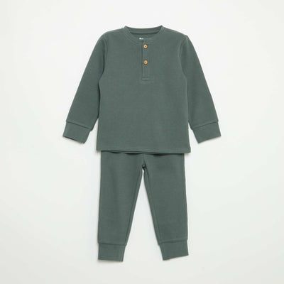 Pyjama 2 pièces - T-shirt à manches longues + pantalon VERT