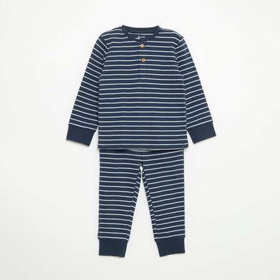 Pyjama 2 pièces - T-shirt à manches longues + pantalon BLEU