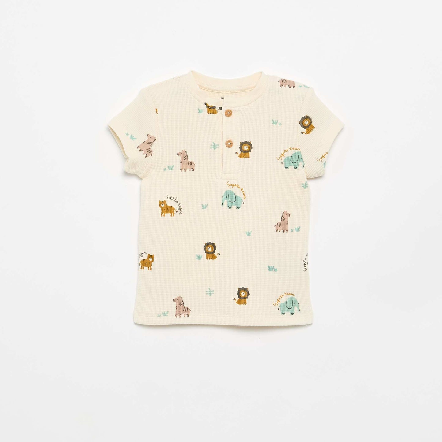 Pyjama short 2 pièces en maille côtelée BEIGE