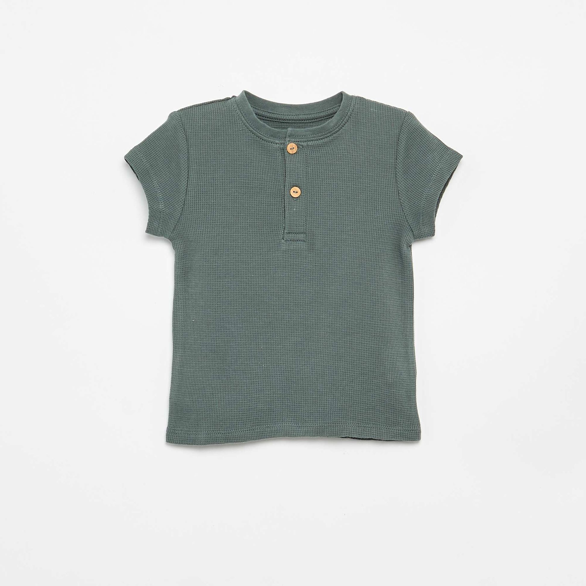 Pyjama short 2 pièces en maille côtelée VERT